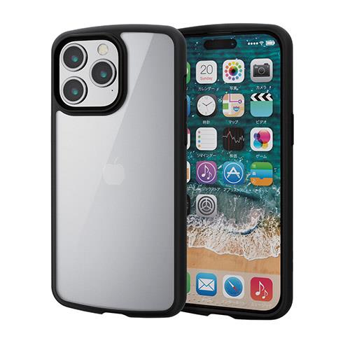 エレコム(ELECOM) iPhone15 Pro Max ケース ハイブリッド 衝撃吸収 軽量 薄型 ブラック
