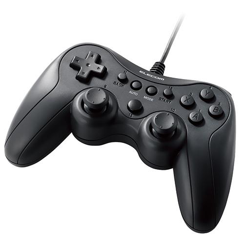 エレコム(ELECOM) JC-GP20S-BK ﾌﾞﾗｯｸ 有線スタンダードゲームパッド PCコントローラー USB接続 13ﾎﾞﾀﾝ