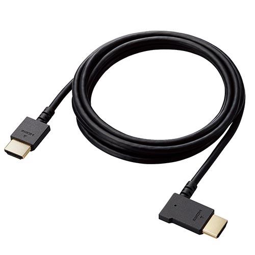エレコム(ELECOM) CAC-HD14EYL20-BK(ﾌﾞﾗｯｸ) HDMI ｹｰﾌﾞﾙ HIGH SPEED with Ethernet L字 左向き 2m 4K