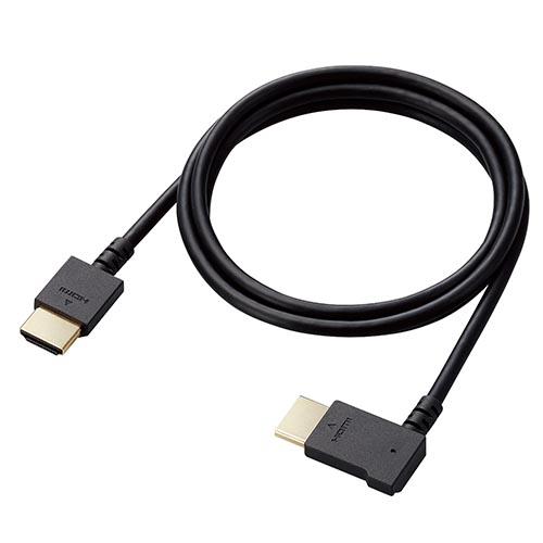 エレコム(ELECOM) CAC-HD14EYR10-BK(ﾌﾞﾗｯｸ) HDMI ｹｰﾌﾞﾙ HIGH SPEED with Ethernet L字 右向き 1m 4K