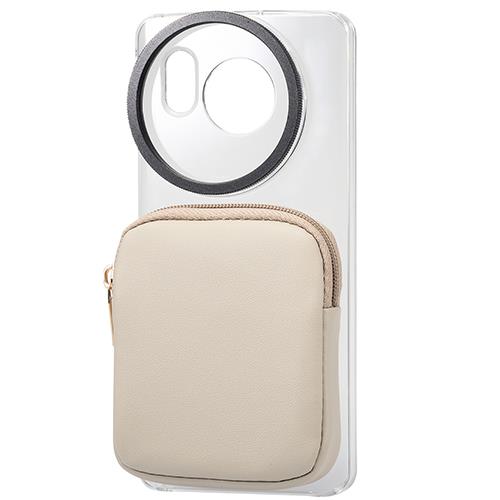 エレコム(ELECOM) PM-S234CAMP-GB(グレージュ) AQUOS sense8 ケース ハイブリッド 軽量 薄型 ポーチ付