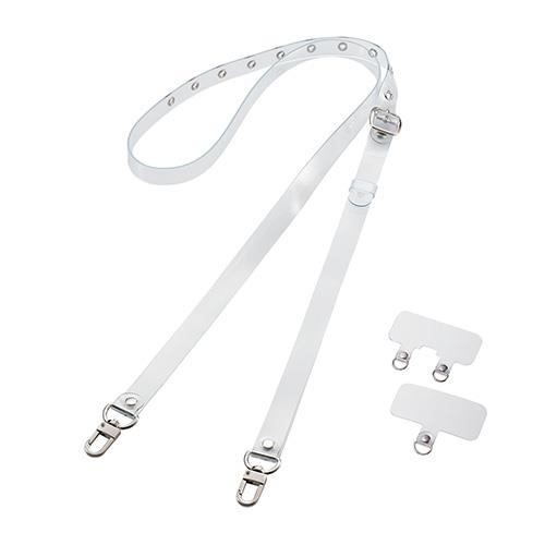 エレコム(ELECOM) P-STSDH2-CR(クリア) スマホショルダー ストラップ 58～70cm 長さ調整可
