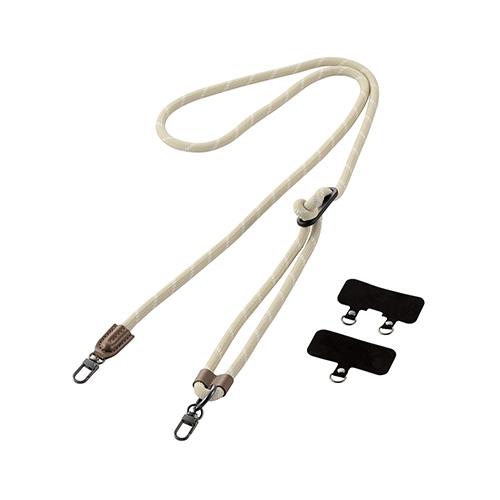 エレコム(ELECOM) P-STSDH2R08-BE ベージュ スマホショルダー ストラップ 42～78cm 長さ調整可