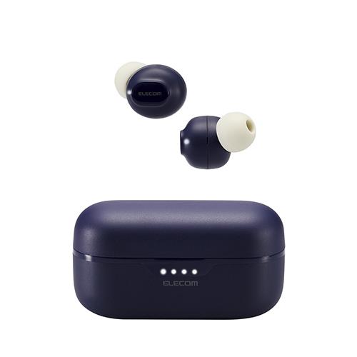 エレコム(ELECOM) LBT-TWS16-NV ネイビー ワイヤレスイヤホン Bluetooth 5.3 低遅延 タッチセンサー