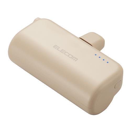 エレコム(ELECOM) DE-C43L-5000BE ﾍﾞｰｼﾞｭ 直挿しできるモバイルバッテリー USB Type-Cプラグ 5000mAh
