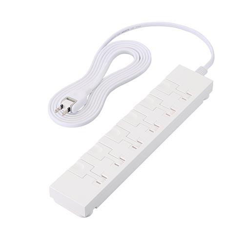 エレコム(ELECOM) T-KF07M-2630WH(ホワイト) 磁石付きイージーリリース6口タップ