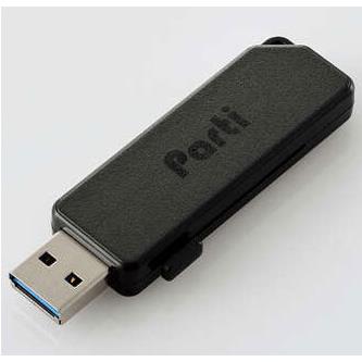 エレコム(ELECOM) MF-SKU3128GBK(ブラック)スライドシャッター式USB3.2メモリ 128GB