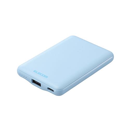 エレコム(ELECOM) DE-C45-5000BU(ブルー) 薄型コンパクトモバイルバッテリー(5000mAh/3A/C×1＋A×1)