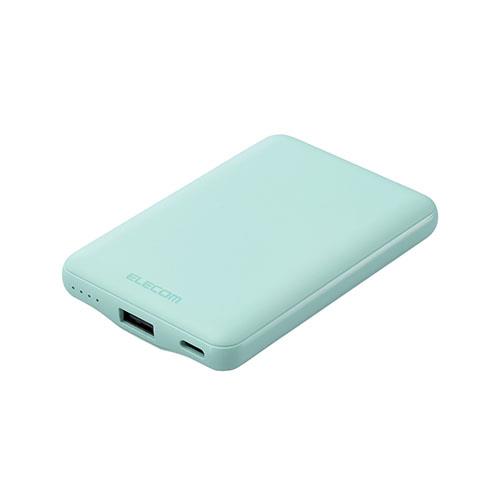 エレコム(ELECOM) DE-C45-5000GN(グリーン) 薄型コンパクトモバイルバッテリー(5000mAh/3A/C×1＋A×1)
