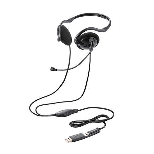 エレコム(ELECOM) HS-NB11SCBK ブラック 指向性マイク モバイルヘッドセット ネックバンド USB Type-C