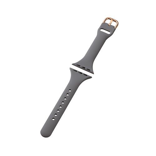 エレコム(ELECOM) AW-41BDSCJGY ﾁｬｺｰﾙｸﾞﾚｰ Apple Watch用 シリコンバンドスリムタイプ 41/40/38mm &me