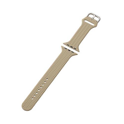 エレコム(ELECOM) AW-45BDSCBKH ｶｰｷ Apple Watch用 シリコンバンド 編込ﾃﾞｻﾞｲﾝﾀｲﾌﾟ 49/45/44/42mm
