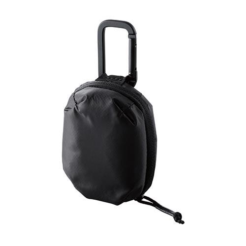 エレコム(ELECOM) TWS-EP23PSBK(ブラック) TWS用汎用コンパクトポーチ Sサイズ カラビナ パファータイプ