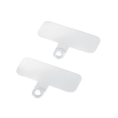 エレコム(ELECOM) P-STHD1PCR(ｸﾘｱ) スマホ ストラップホルダー シート ケーブル穴用 1口タイプ 2枚入り