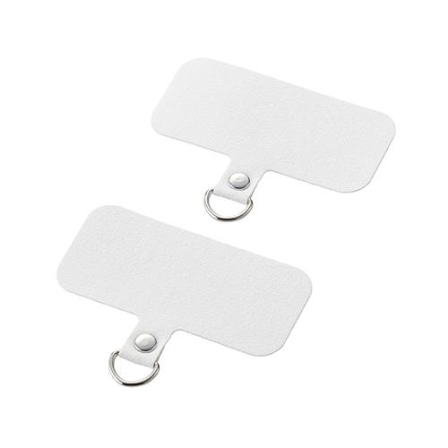 エレコム(ELECOM) P-STHD1WHN(ﾎﾜｲﾄ) スマホ ストラップホルダー シート ケーブル穴用 1口ﾀｲﾌﾟ 2枚入り