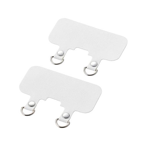 エレコム(ELECOM) P-STHD2WHN(ﾎﾜｲﾄ) スマホ ストラップホルダー シート ｽﾋﾟｰｶｰ穴用 2口ﾀｲﾌﾟ 2枚入り