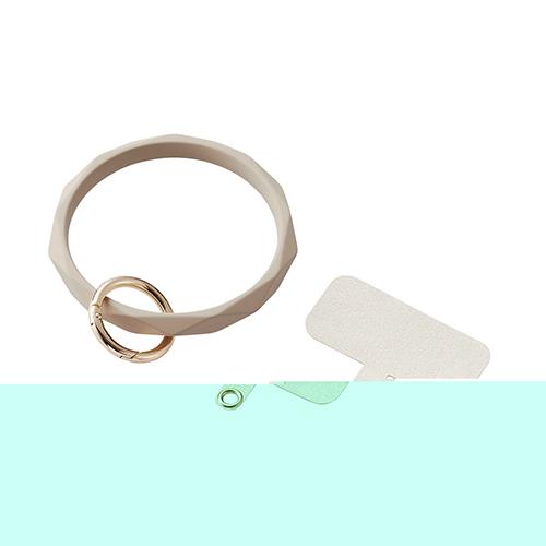 エレコム(ELECOM) P-STHSIDBE(ベージュ) スマホストラップ 手首 ハンド シリコンハンド(ダイヤカット)