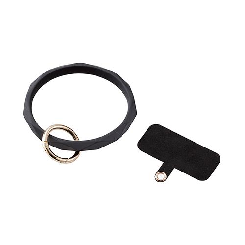 エレコム(ELECOM) P-STHSIDBK ブラック スマホストラップ 手首 ハンド シリコンハンド ダイヤカット