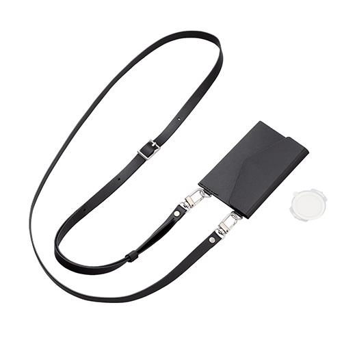 エレコム(ELECOM) P-STSDCDPLBK ﾌﾞﾗｯｸ スマホショルダー ストラップ 53～65cm 長さ調整可 ソフトレザー