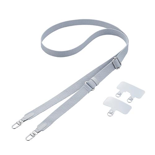 エレコム(ELECOM) P-STSDH2FGYL ライトグレー スマホショルダー ストラップ 43～70cm 長さ調整可