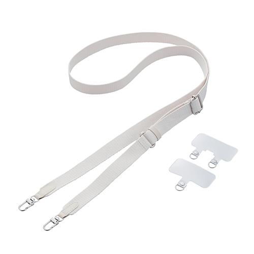 エレコム(ELECOM) P-STSDH2FIV アイボリー スマホショルダー ストラップ 43～70cm 長さ調整可