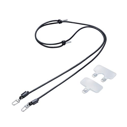 エレコム(ELECOM) P-STSDH2LR04BK ブラック スマホショルダー ストラップ 42～75cm 長さ調整可