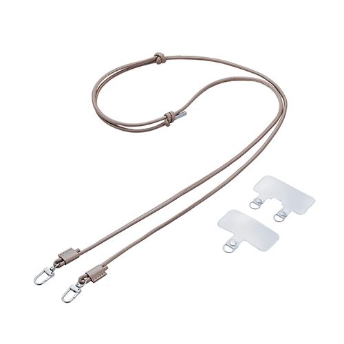 エレコム(ELECOM) P-STSDH2LR04GY(グレージュ) スマホショルダー ストラップ 42～75cm 長さ調整可