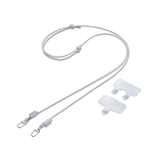 エレコム(ELECOM) P-STSDH2LR04GYL ライトグレー スマホショルダー ストラップ 42～75cm 長さ調整可