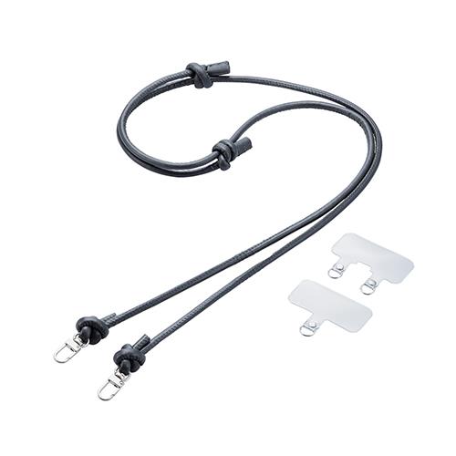 エレコム(ELECOM) P-STSDH2LR06BK ブラック スマホショルダー ストラップ 42～75cm 長さ調整可
