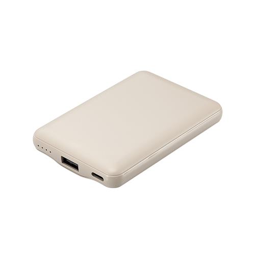 エレコム(ELECOM) DE-C45-5000GB グレージュ 薄型コンパクトモバイルバッテリー 5000mAh 3A C×1＋A×1