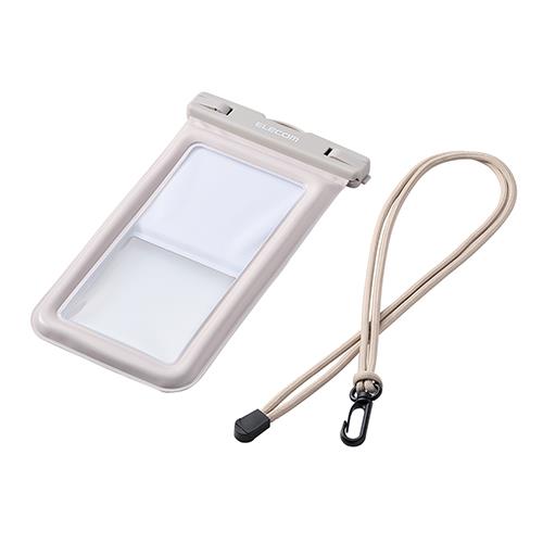 エレコム(ELECOM) P-WPSF05GB グレージュ 約6.9ｲﾝﾁ以下のｽﾏｰﾄﾌｫﾝ用 防水ｹｰｽ IPX8 ｼﾝﾌﾟﾙｶﾗｰ ﾌﾛｰﾃｨﾝｸﾞ