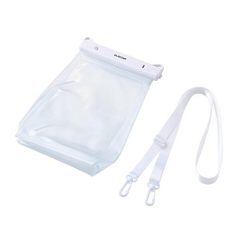 エレコム(ELECOM) P-WPSG05WH ホワイト 約6.9インチ以下のスマートフォン用 防水ｹｰｽ IPX8 ﾏﾁ付きﾀｲﾌﾟ