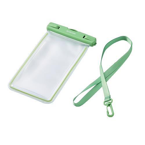 エレコム(ELECOM) P-WPSL05GN グリーン 約6.9インチ以下のスマートフォン用 防水ケース IPX8 蓄光ﾀｲﾌﾟ