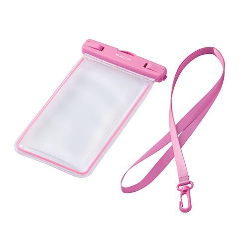 エレコム(ELECOM) P-WPSL05PN ピンク 約6.9インチ以下のスマートフォン用 防水ケース IPX8 蓄光タイプ
