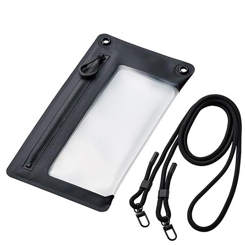 エレコム(ELECOM) P-WPSZ05BK ブラック 約6.9ｲﾝﾁ以下のｽﾏｰﾄﾌｫﾝ用 防水ｹｰｽ IPX8 気密ﾌｧｽﾅｰﾀｲﾌﾟ