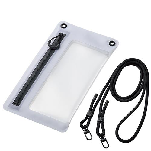 エレコム(ELECOM) P-WPSZ05GY(グレー) 約6.9ｲﾝﾁ以下のｽﾏｰﾄﾌｫﾝ用 防水ｹｰｽ IPX8 気密ﾌｧｽﾅｰﾀｲﾌﾟ