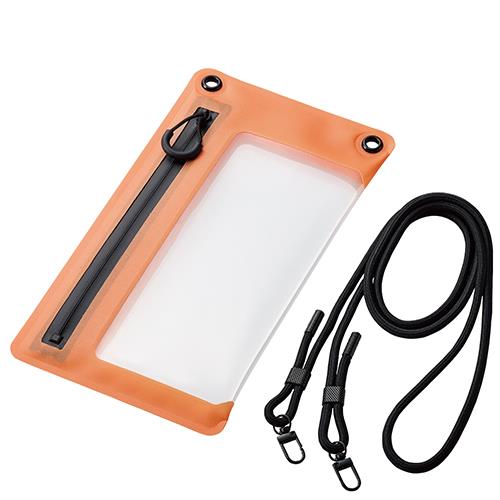 エレコム(ELECOM) P-WPSZ05OG(オレンジ) 約6.9ｲﾝﾁ以下のｽﾏｰﾄﾌｫﾝ用 防水ｹｰｽ IPX8 気密ﾌｧｽﾅｰﾀｲﾌﾟ