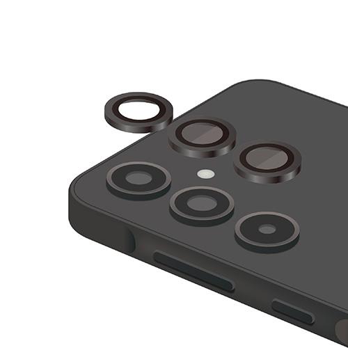 エレコム(ELECOM) PM-G243FLLG(ブラック) Galaxy A55 5G(SC-53E) カメラレンズガラスフィルム