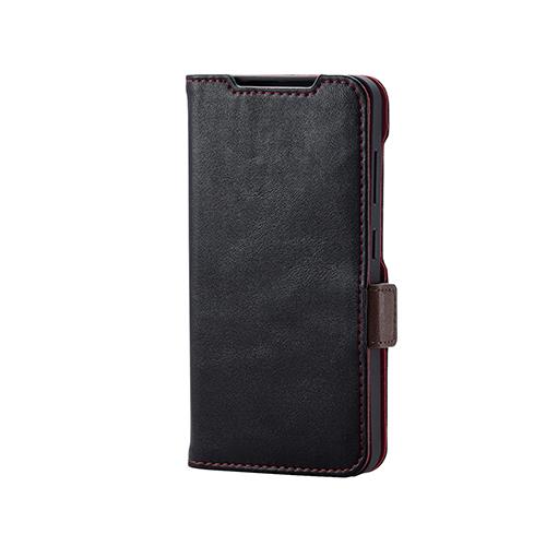 エレコム(ELECOM) PM-G241PLFYBK(ﾌﾞﾗｯｸ) Galaxy S24(SC-51E) 用 ソフトレザーケース 磁石付 耐衝撃 ｽﾃｯﾁ