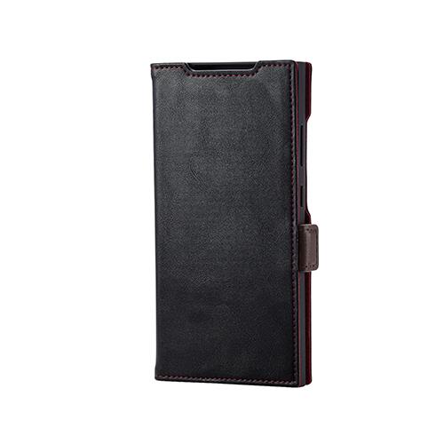 エレコム(ELECOM) PM-G242PLFYBK ﾌﾞﾗｯｸ Galaxy S24 Ultra SC-52E 用 ｿﾌﾄﾚｻﾞｰｹｰｽ 磁石付 耐衝撃 ｽﾃｯﾁ