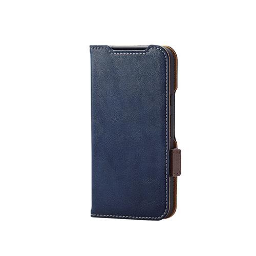 エレコム(ELECOM) PM-P241PLFYNV(ネイビー) Google Pixel 8a用 ソフトレザーケース 磁石付 耐衝撃 ｽﾃｯﾁ