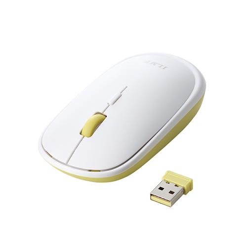 エレコム(ELECOM) M-TM10DBYL-IL(イエロー) ILMF 2.4GHz無線 薄型マウス 4ボタン ワイヤレス 厚み28mm