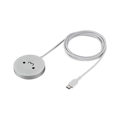 エレコム(ELECOM) W-MA04WF しろちゃん マグネットQi2規格対応ワイヤレス充電器 15W･卓上