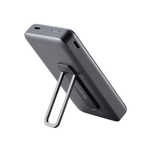エレコム(ELECOM) DE-C54-10000BK ブラック ワイヤレスモバイルバッテリー 10000mAh 20W スタンド付き