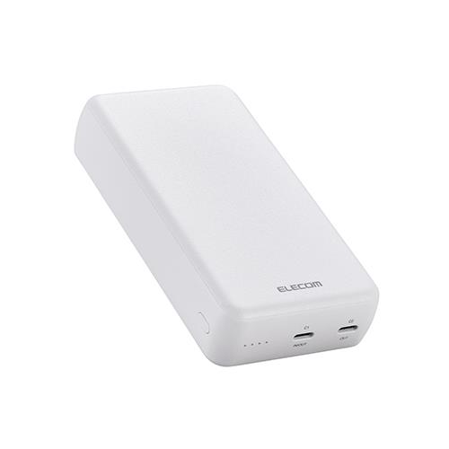 エレコム(ELECOM) DE-C52-20000WH(ホワイト) 20000mAh 2C PD20W モバイルバッテリー