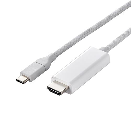 エレコム(ELECOM) MPA-CHDMISM10WH(ホワイト) USB Type-C(TM)-HDMI(R) 変換ケーブル ｼﾘｺﾝﾒｯｼｭ 1m