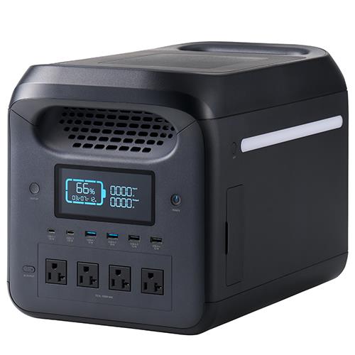 エレコム(ELECOM) DE-PS1200PBK(ブラック) ポータブル電源 1200P(容量 1229Wh AC出力 1500W) 大容量