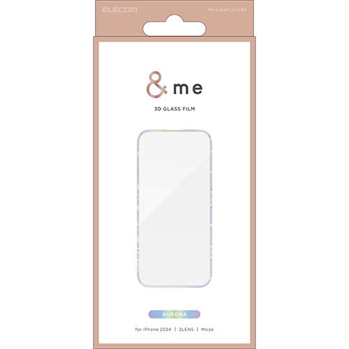 エレコム(ELECOM) PM-A24AFLGFARR ｵｰﾛﾗ iPhone16用ｶﾞﾗｽﾌｨﾙﾑ 高透明 全面保護 指紋/飛散防止 気泡防止