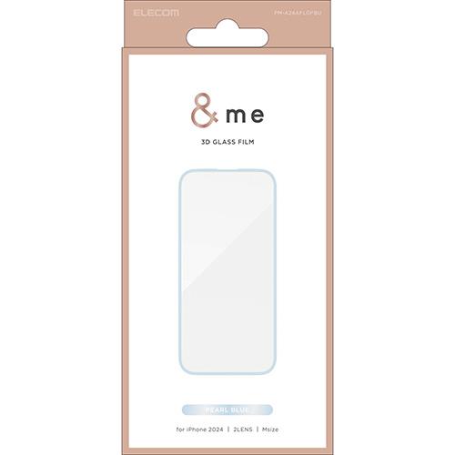エレコム(ELECOM) PM-A24AFLGFBU ﾊﾟｰﾙﾌﾞﾙｰ iPhone16用ｶﾞﾗｽﾌｨﾙﾑ 高透明 全面保護 指紋/飛散/気泡防止