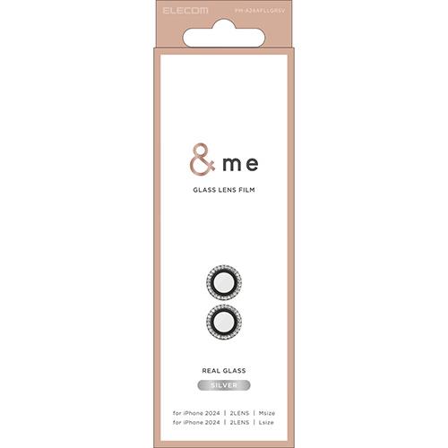 エレコム(ELECOM) PM-A24AFLLGRSV(ｼﾙﾊﾞｰ) iPhone16/Plus用ｶﾒﾗﾌｨﾙﾑ ｶﾞﾗｽ ﾗｲﾝｽﾄｰﾝ 高透明 指紋防止